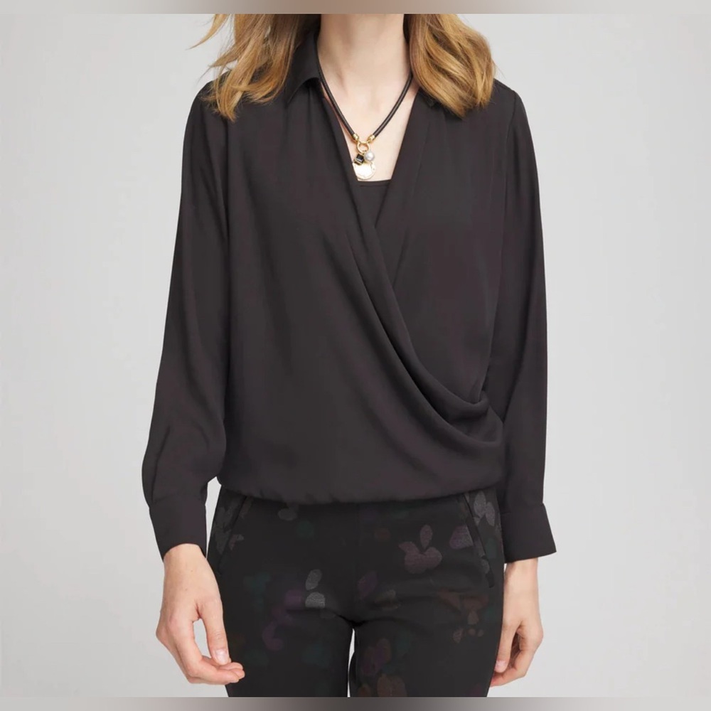 Chico's Black Draped Blouse
